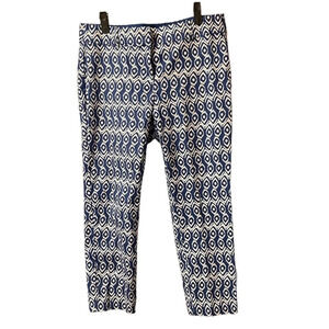 ANN TAYLOR CARNEGIE PATTERNED CROPPED PANTS